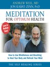 Cover image for Meditation For Optimum Health
